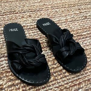 PAIGE Black Knotted Slide Sandals
